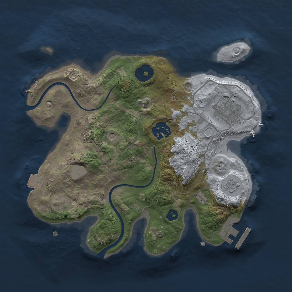 Rust Map: Procedural Map, Size: 2500, Seed: 2009243412, 6 Monuments