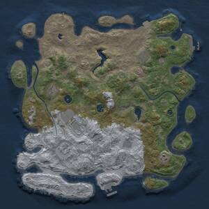 Thumbnail Rust Map: Procedural Map, Size: 4000, Seed: 32523523, 14 Monuments
