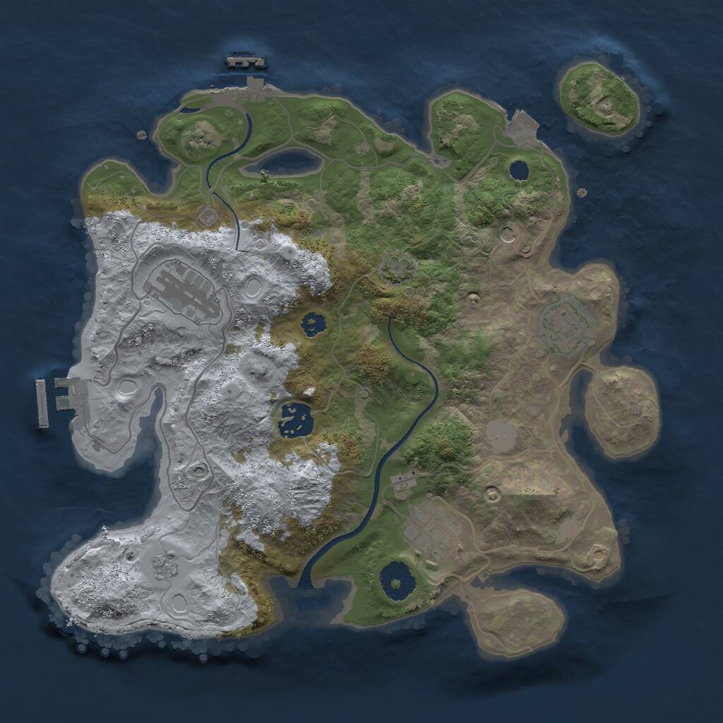 Rust Map: Procedural Map, Size: 3000, Seed: 14009, 10 Monuments