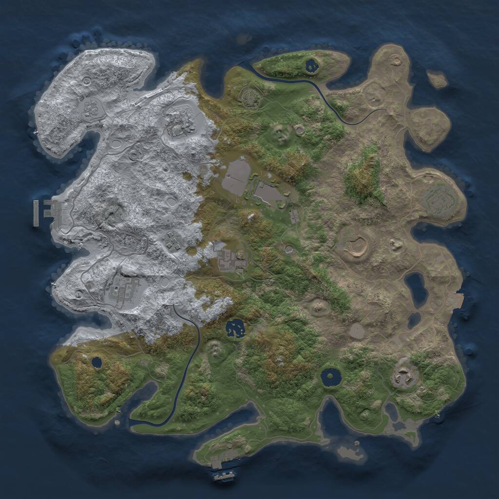 Rust Map: Procedural Map, Size: 3800, Seed: 1730787669, 15 Monuments