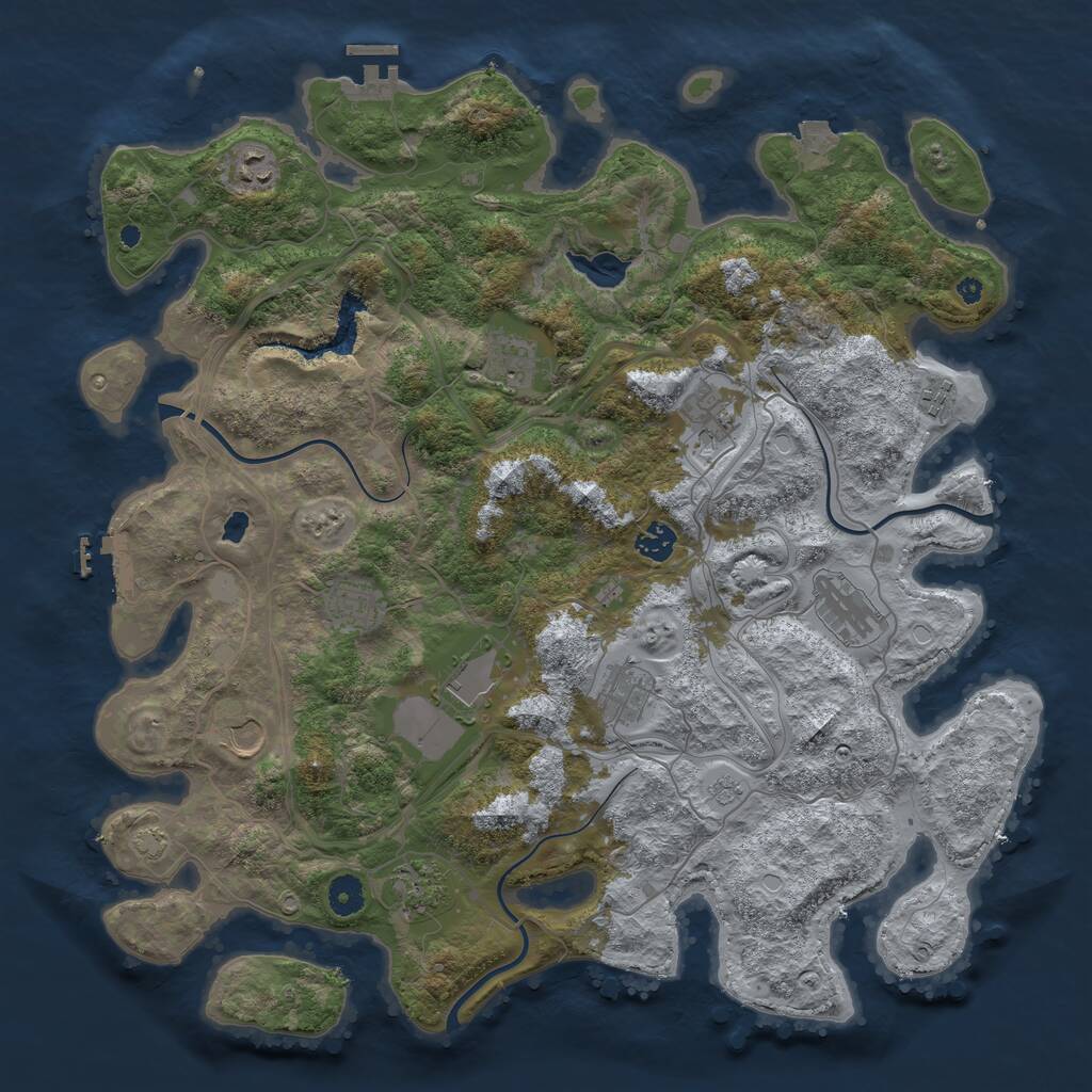 Rust Map: Procedural Map, Size: 4250, Seed: 8484, 16 Monuments