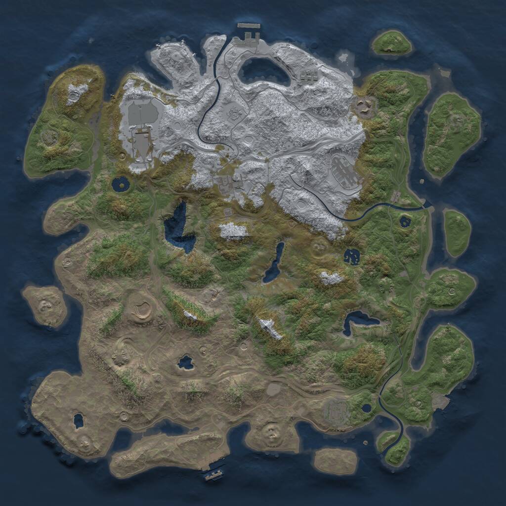 Rust Map: Procedural Map, Size: 4500, Seed: 12394501, 14 Monuments