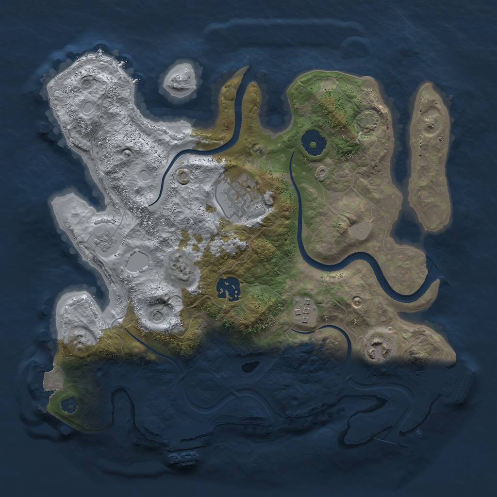 Rust Map: Procedural Map, Size: 3000, Seed: 2060945603, 10 Monuments