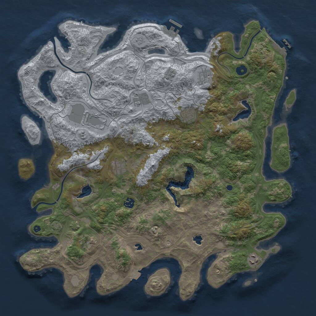 Rust Map: Procedural Map, Size: 4500, Seed: 9214872, 15 Monuments