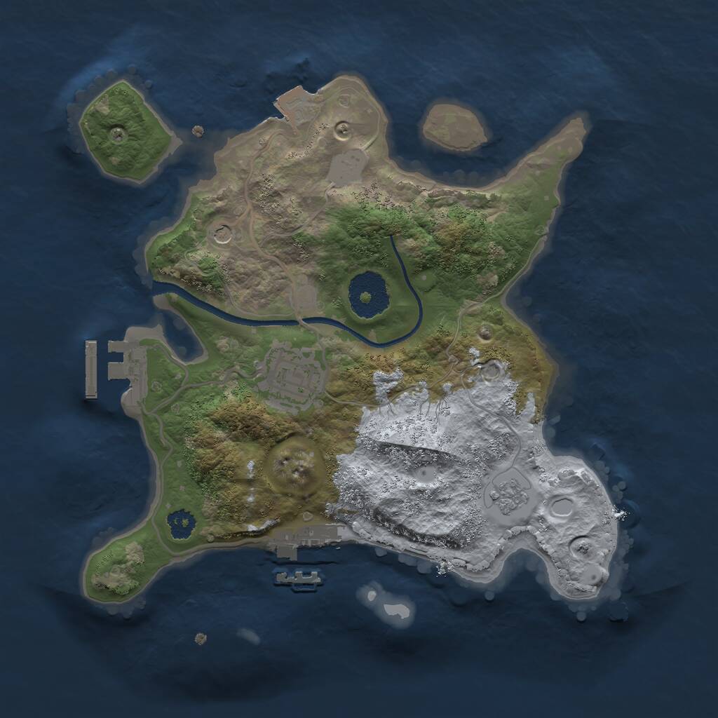 Rust Map: Procedural Map, Size: 2500, Seed: 1415973480, 6 Monuments