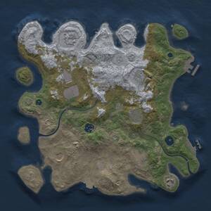 Thumbnail Rust Map: Procedural Map, Size: 3500, Seed: 1546517185, 15 Monuments