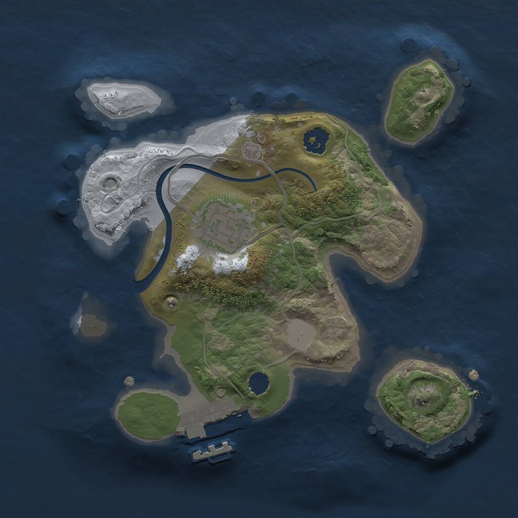 Rust Map: Procedural Map, Size: 2000, Seed: 137043706, 3 Monuments