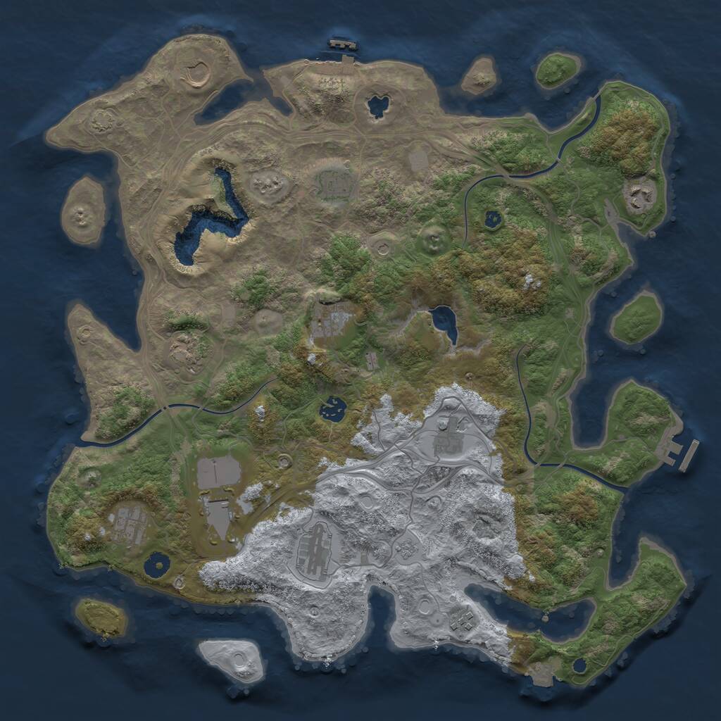 Rust Map: Procedural Map, Size: 4250, Seed: 477913281, 17 Monuments