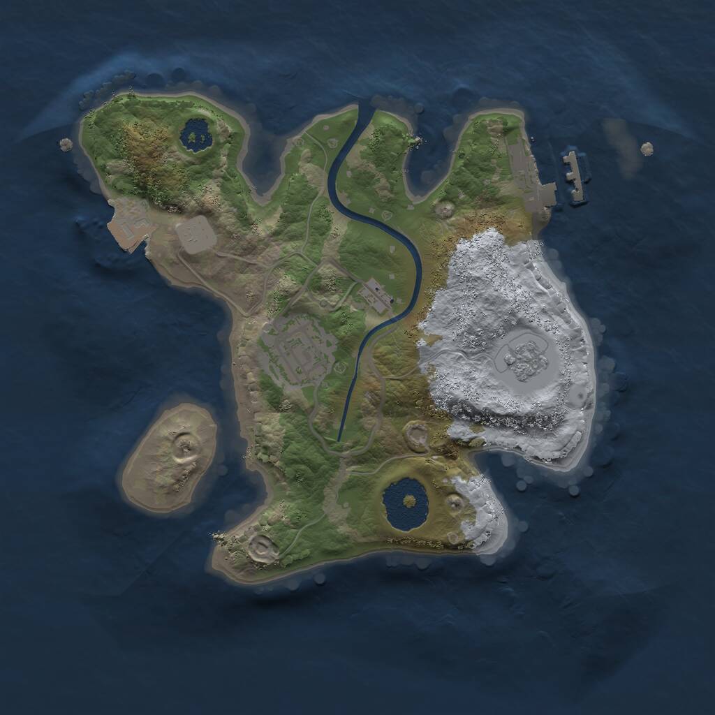 Rust Map: Procedural Map, Size: 2200, Seed: 1575154194, 4 Monuments