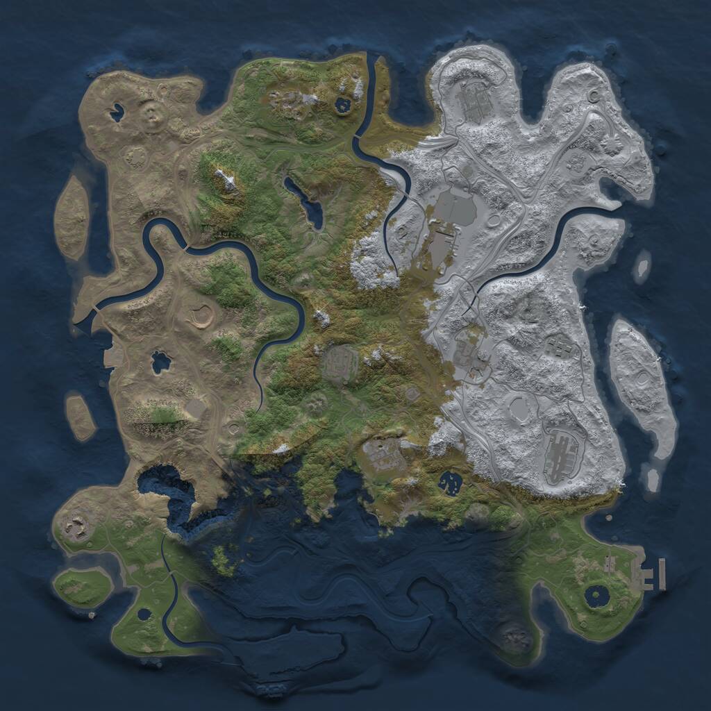 Rust Map: Procedural Map, Size: 4500, Seed: 1568129991, 17 Monuments