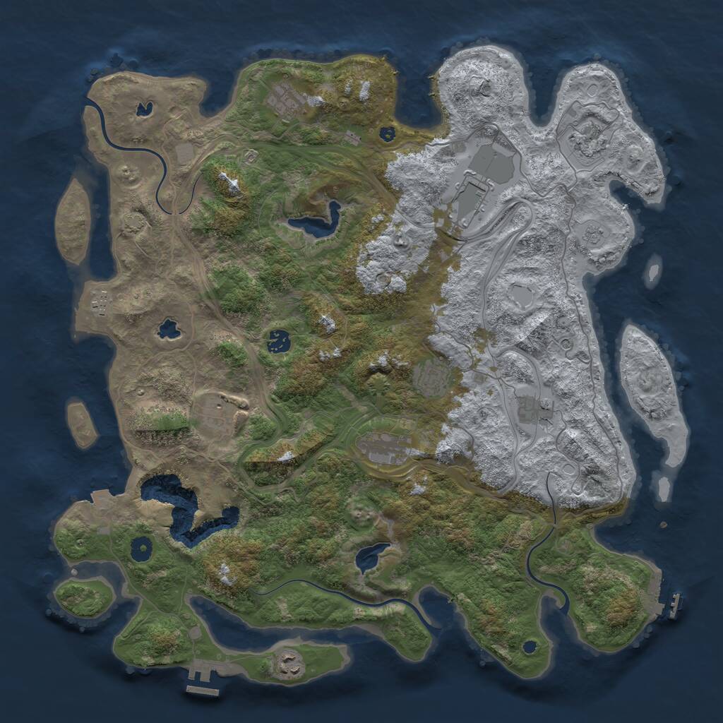 Rust Map: Procedural Map, Size: 4500, Seed: 1568129991, 16 Monuments