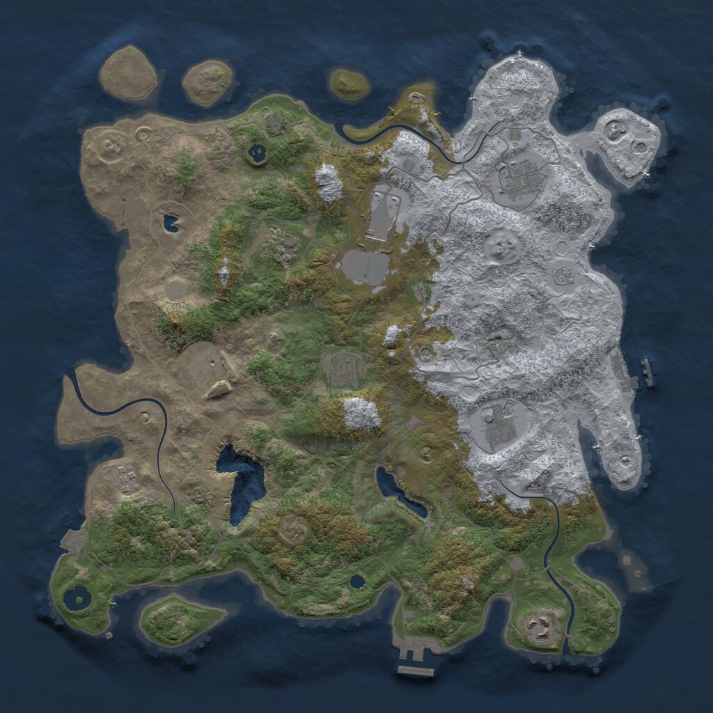 Rust Map: Procedural Map, Size: 4050, Seed: 289347102, 14 Monuments