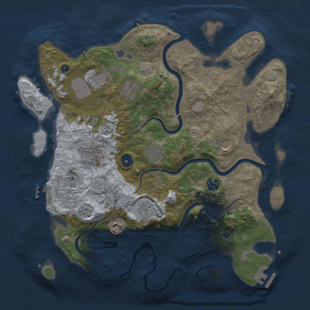 Rust Map: Procedural Map, Size: 3750, Seed: 1335878723, 15 Monuments