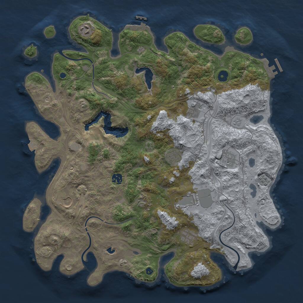 Rust Map: Procedural Map, Size: 4250, Seed: 5139, 16 Monuments