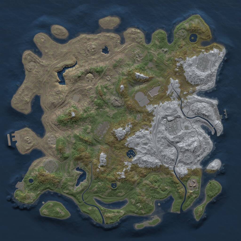 Rust Map: Procedural Map, Size: 4250, Seed: 27519, 15 Monuments