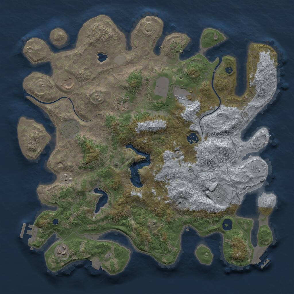 Rust Map: Procedural Map, Size: 4000, Seed: 22221818, 14 Monuments
