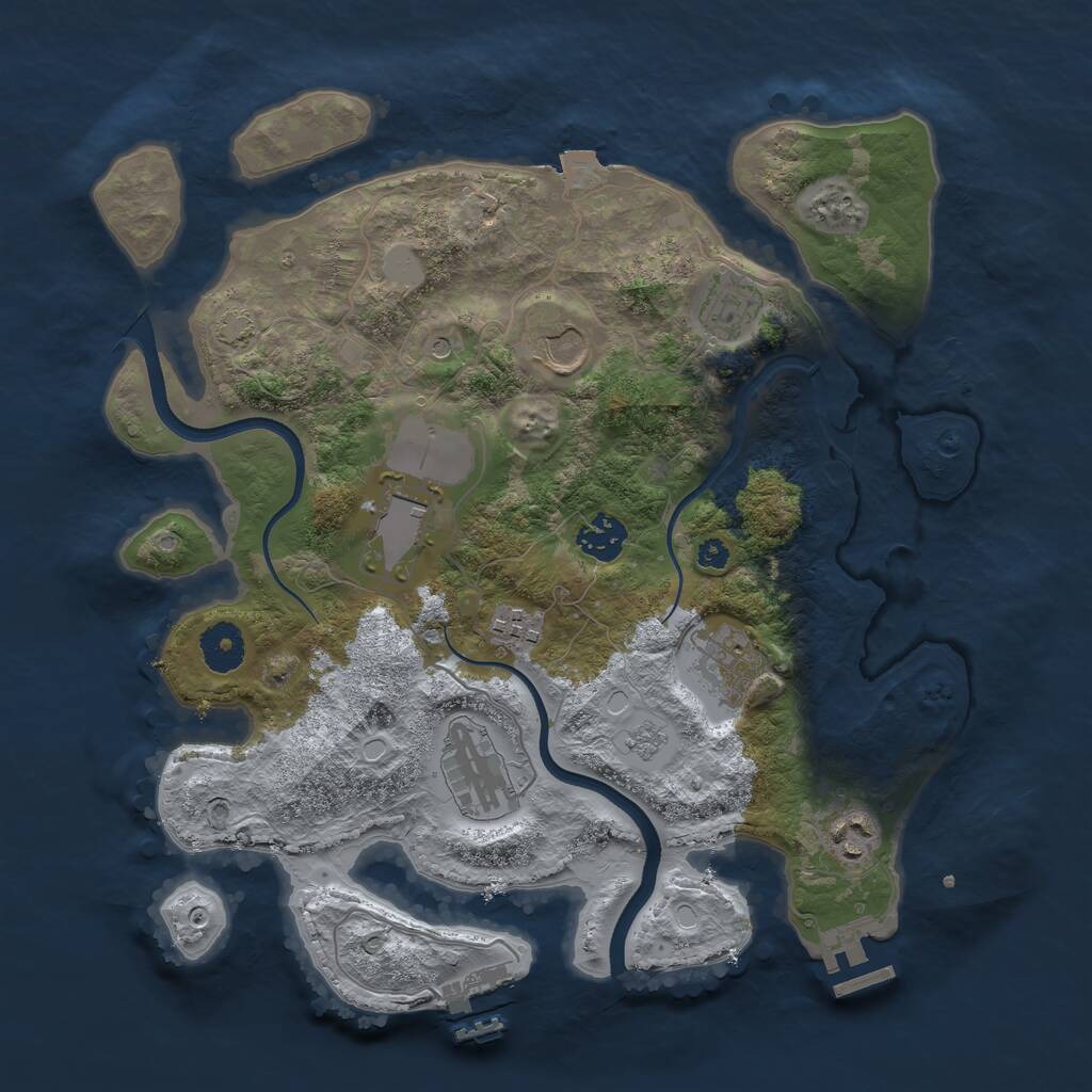 Rust Map: Procedural Map, Size: 3500, Seed: 1563889019, 14 Monuments