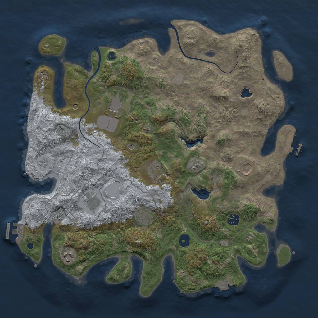 Rust Map: Procedural Map, Size: 4000, Seed: 1288971876, 14 Monuments
