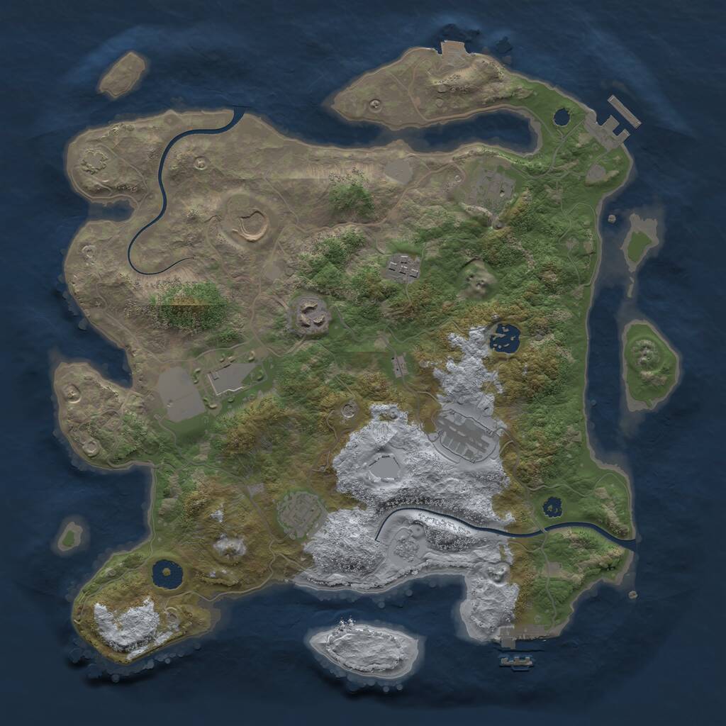 Rust Map: Procedural Map, Size: 3600, Seed: 88846542, 14 Monuments