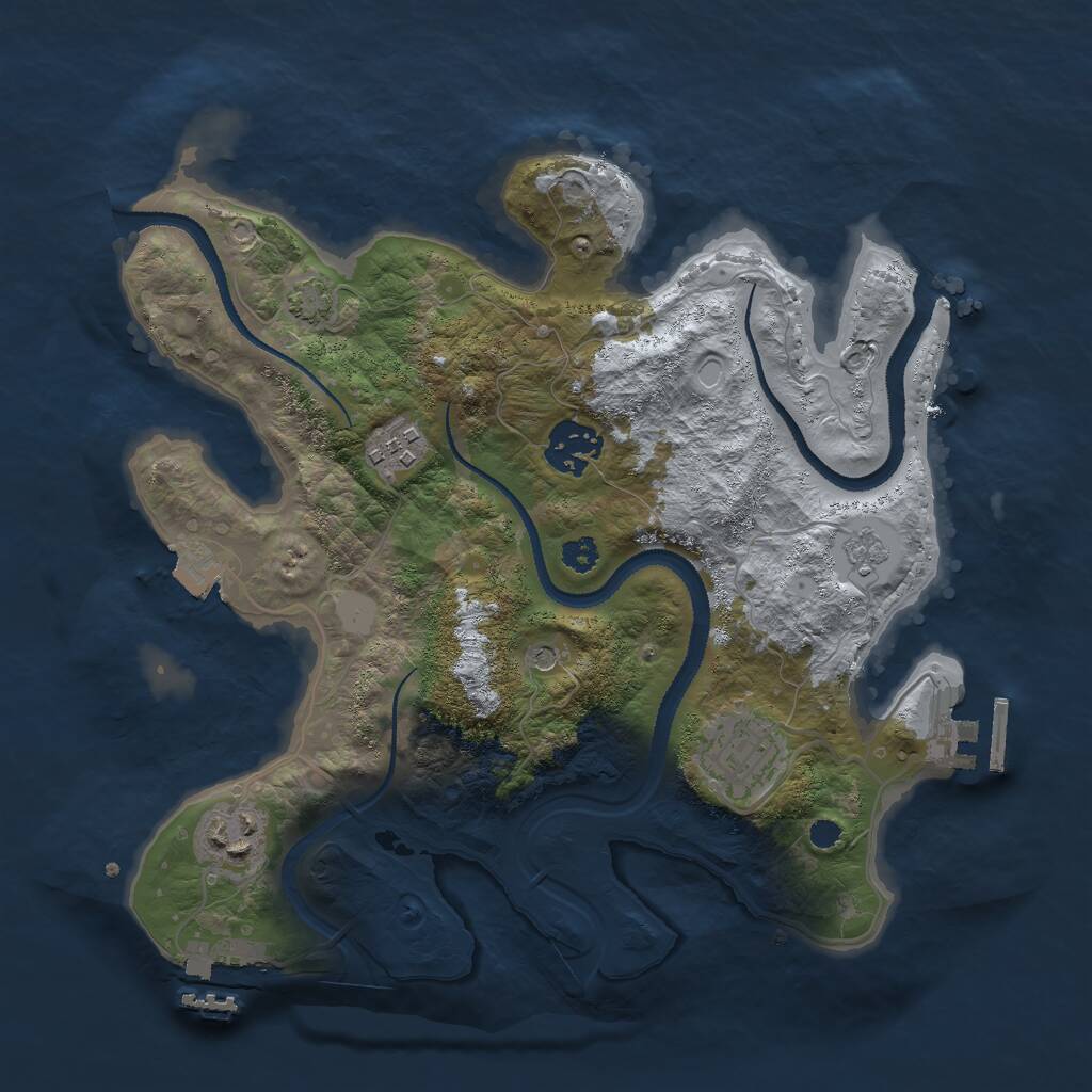 Rust Map: Procedural Map, Size: 3000, Seed: 867425519, 10 Monuments