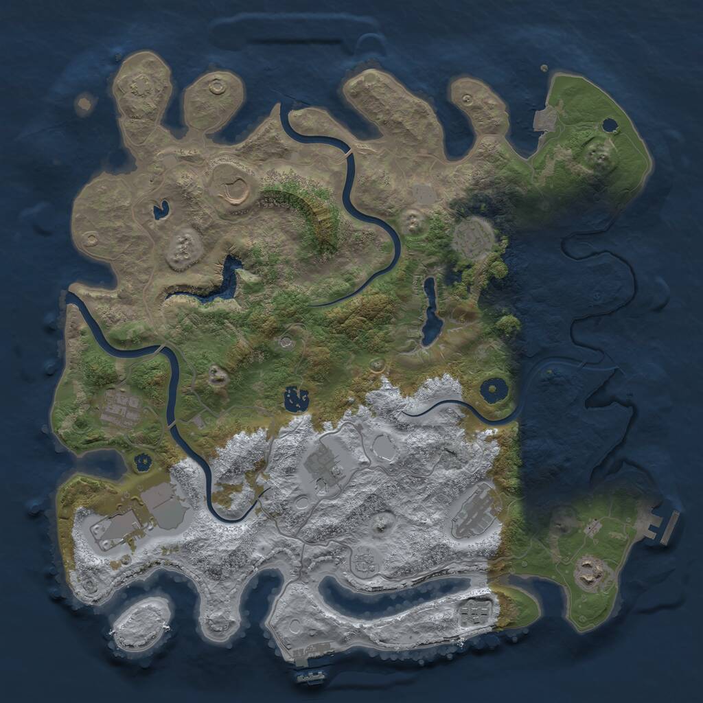 Rust Map: Procedural Map, Size: 4000, Seed: 563666, 15 Monuments