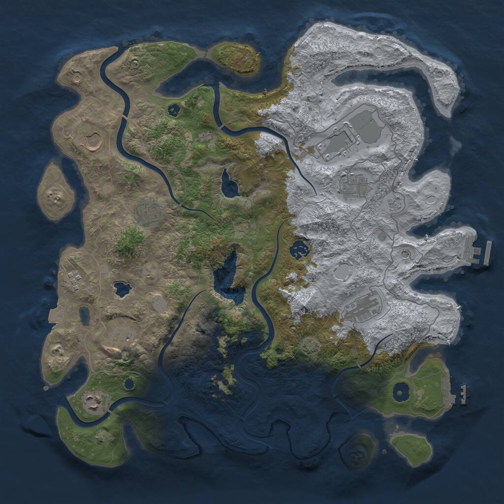 Rust Map: Procedural Map, Size: 4100, Seed: 2018306161, 15 Monuments