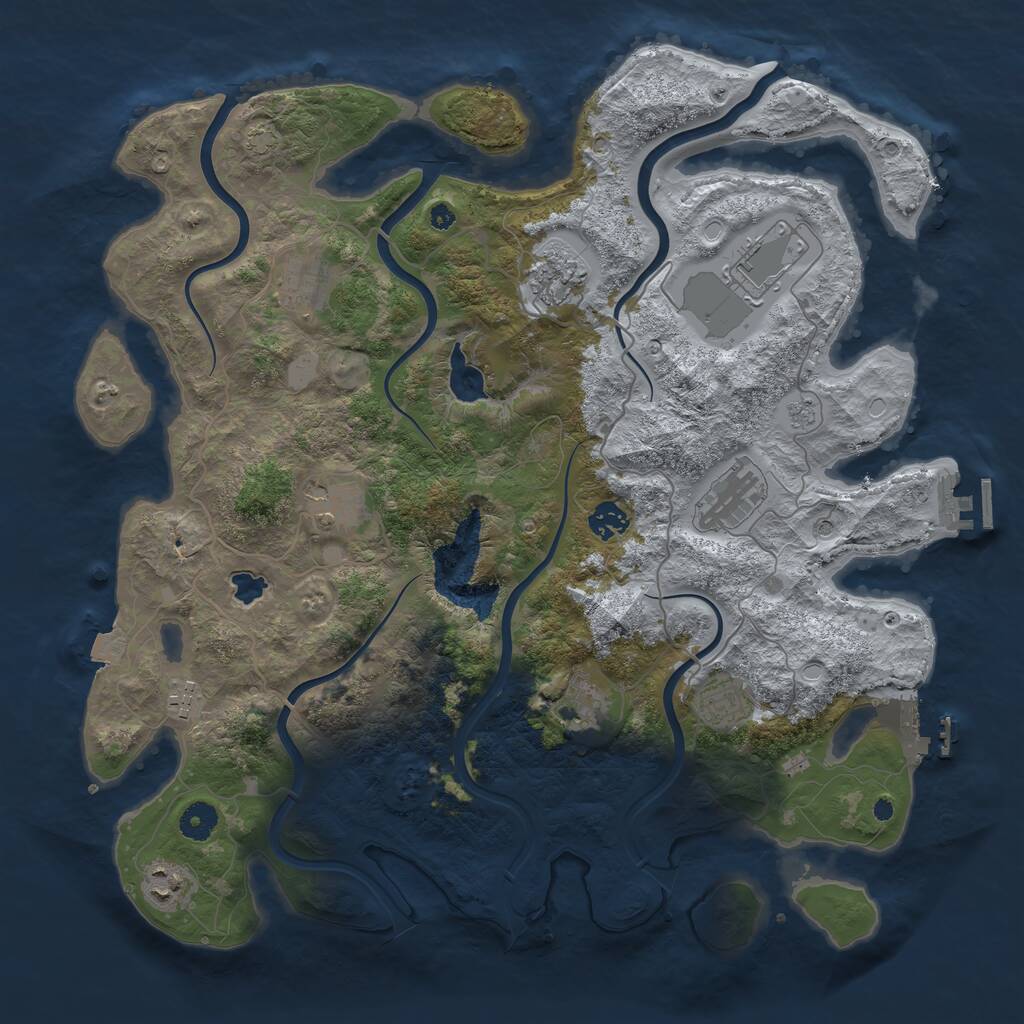 Rust Map: Procedural Map, Size: 4100, Seed: 2018306161, 16 Monuments