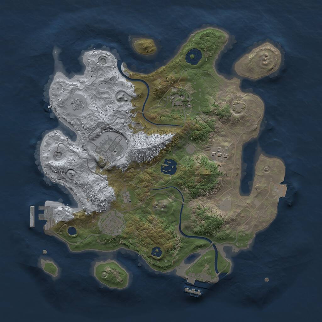 Rust Map: Procedural Map, Size: 3000, Seed: 92415, 11 Monuments