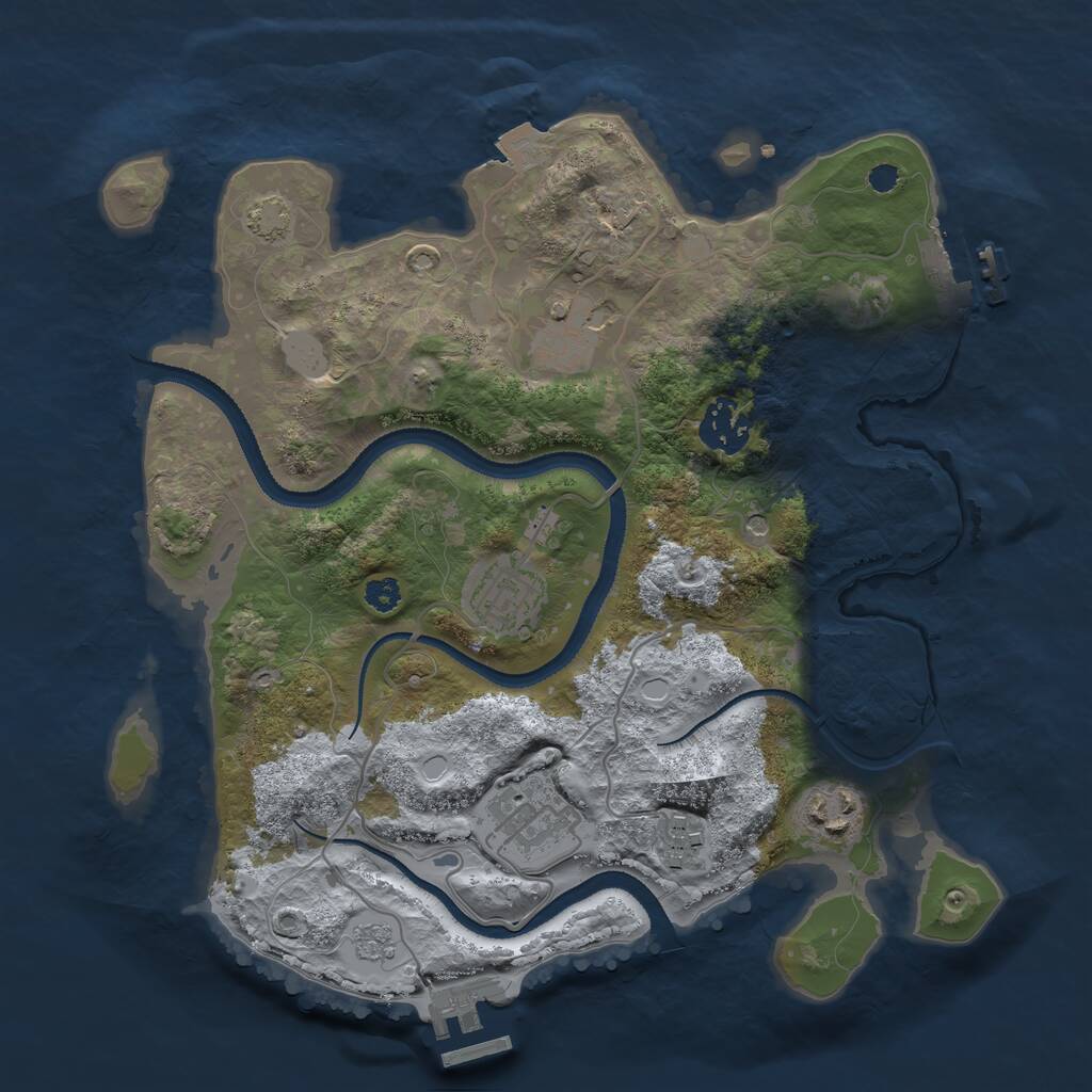 Rust Map: Procedural Map, Size: 3100, Seed: 1677654984, 12 Monuments