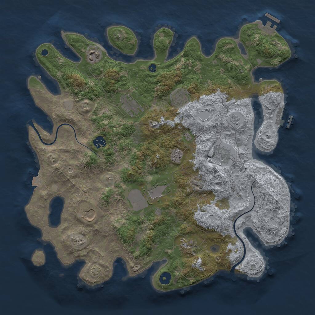 Rust Map: Procedural Map, Size: 3900, Seed: 11223, 15 Monuments