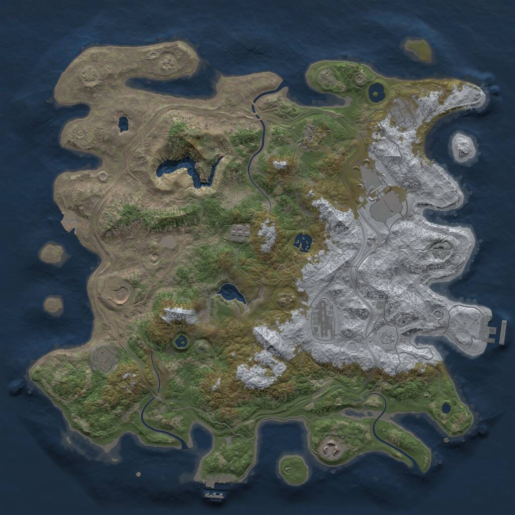 Rust Map: Procedural Map, Size: 4250, Seed: 597023869, 15 Monuments
