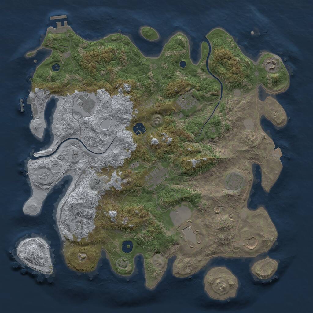 Rust Map: Procedural Map, Size: 3900, Seed: 1188, 15 Monuments