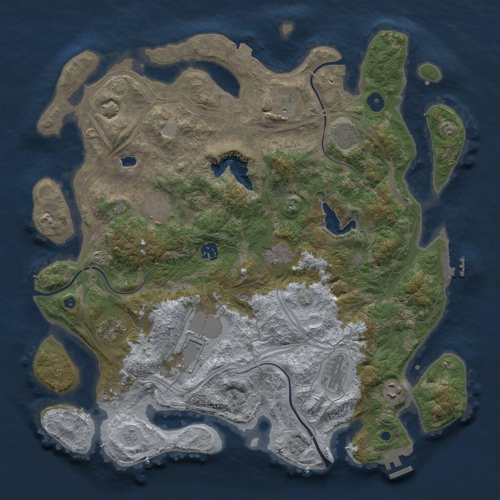 Rust Map: Procedural Map, Size: 4250, Seed: 66961417, 16 Monuments