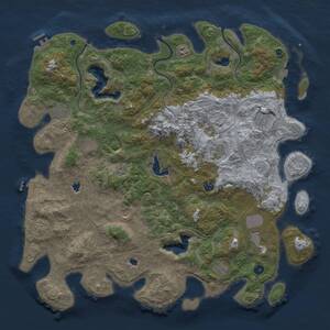 Thumbnail Rust Map: Procedural Map, Size: 5000, Seed: 84258086, 17 Monuments