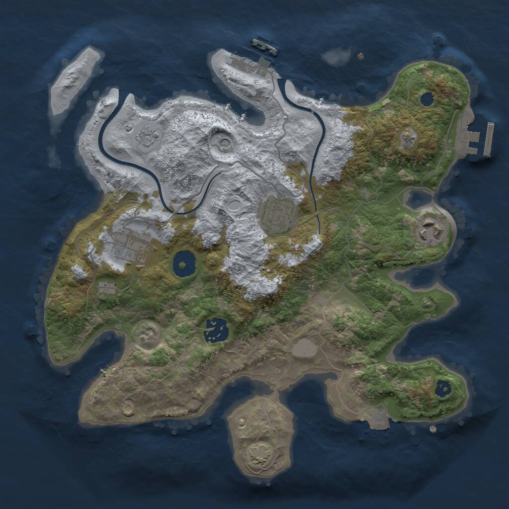 Rust Map: Procedural Map, Size: 3000, Seed: 307323015, 10 Monuments