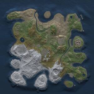 Thumbnail Rust Map: Procedural Map, Size: 3000, Seed: 477996722, 9 Monuments