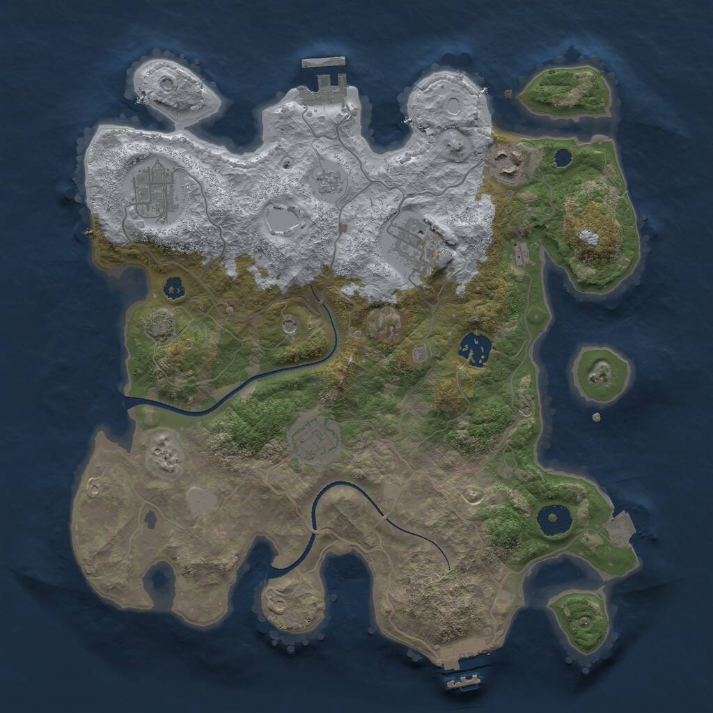 Rust Map: Procedural Map, Size: 3300, Seed: 436323636, 11 Monuments