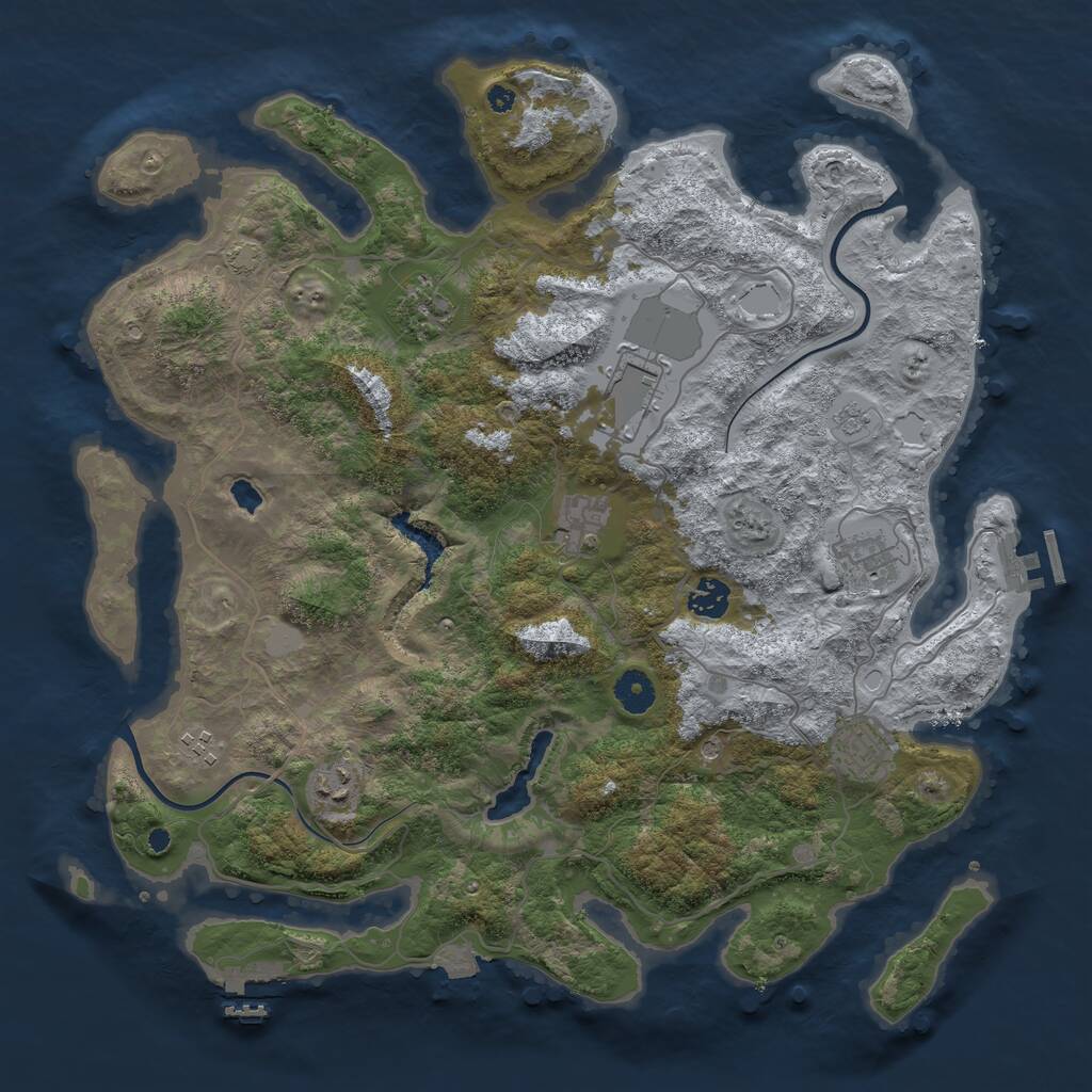 Rust Map: Procedural Map, Size: 4000, Seed: 126323, 14 Monuments