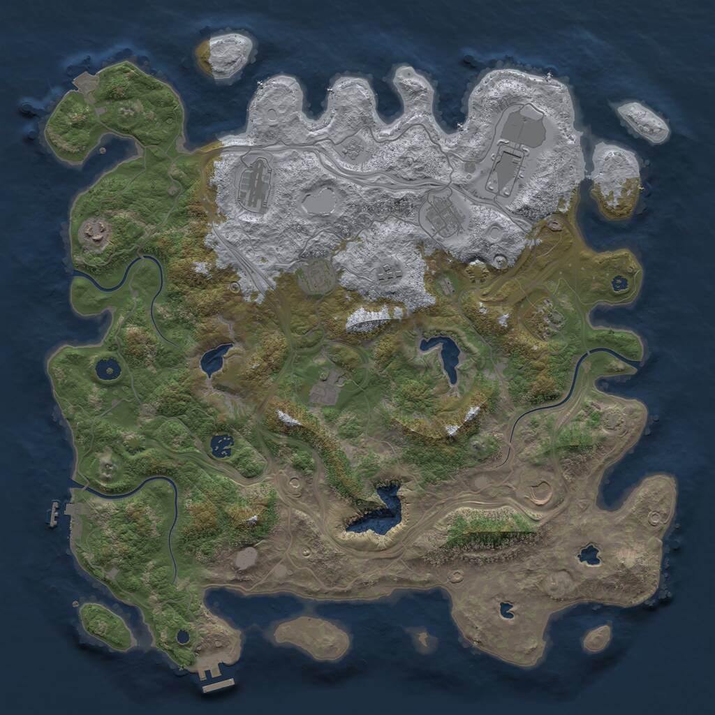 Rust Map: Procedural Map, Size: 4500, Seed: 1477728613, 16 Monuments