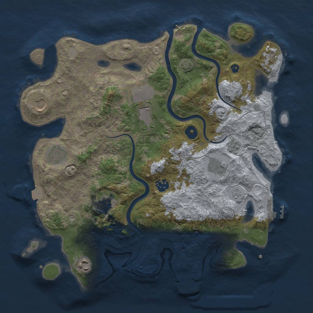 Rust Map: Procedural Map, Size: 3700, Seed: 1877572974, 14 Monuments
