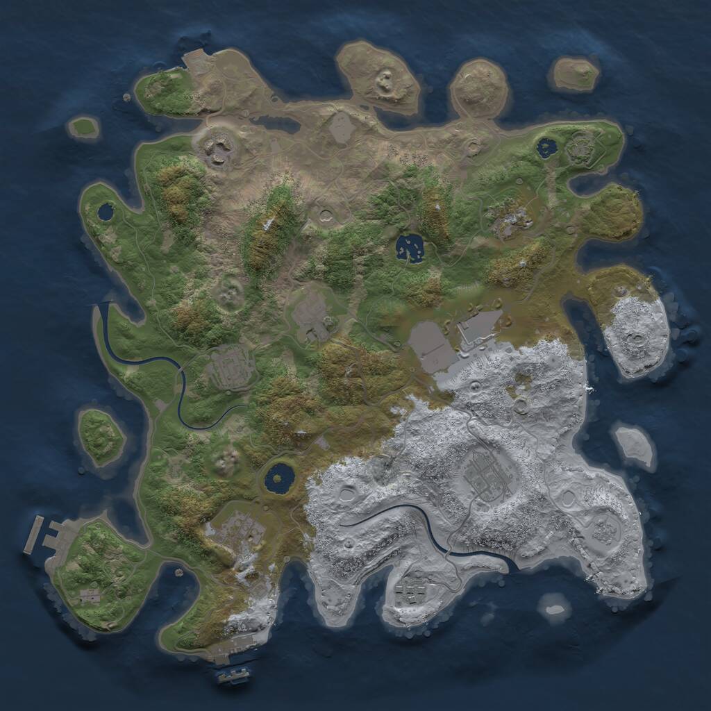 Rust Map: Procedural Map, Size: 3600, Seed: 175, 15 Monuments