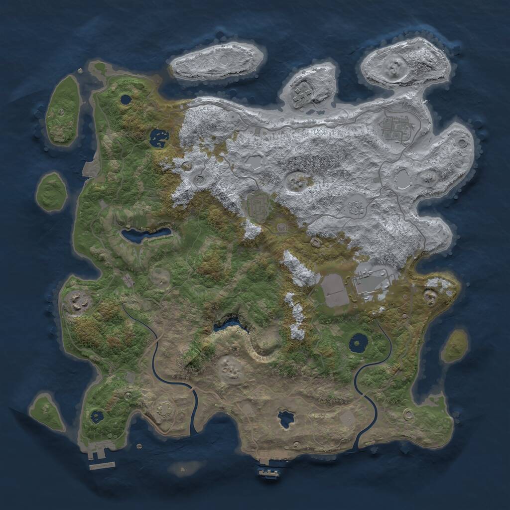 Rust Map: Procedural Map, Size: 4000, Seed: 5154515, 12 Monuments
