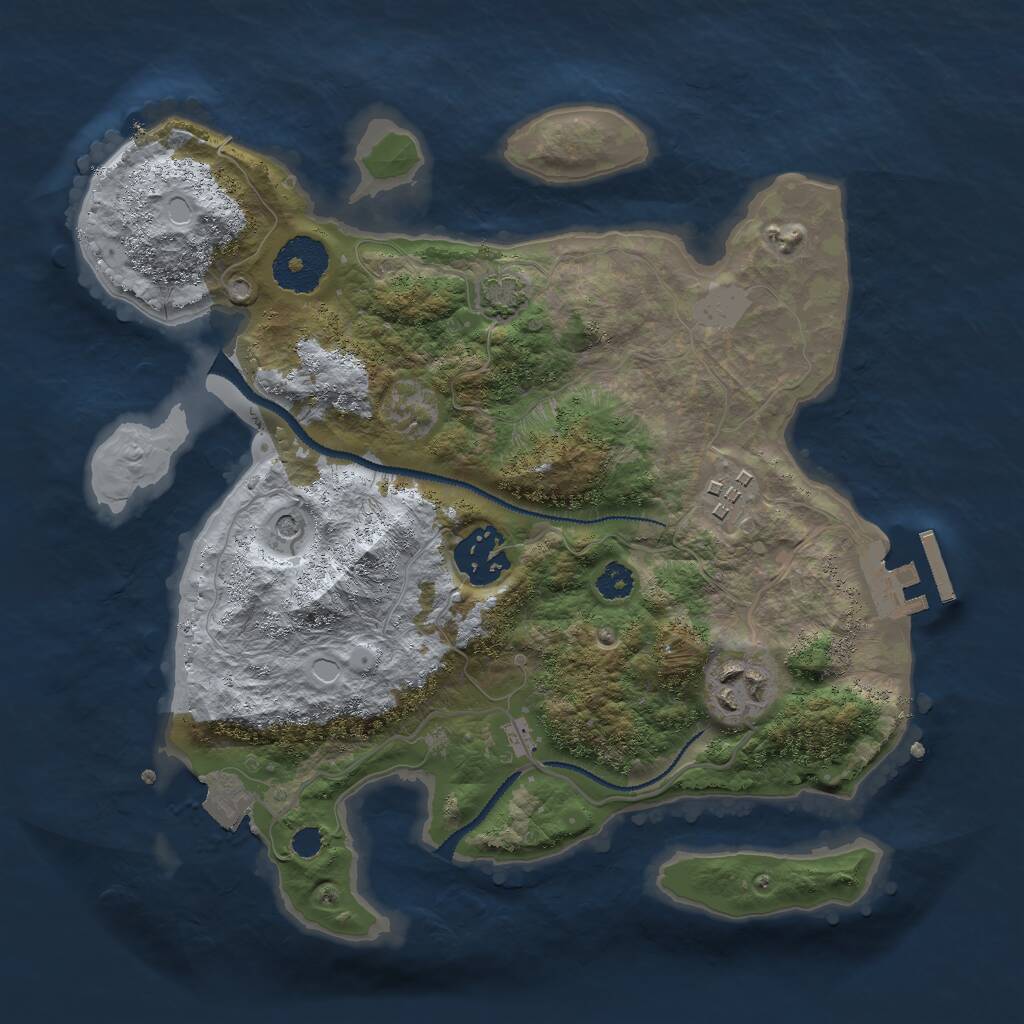 Rust Map: Procedural Map, Size: 2800, Seed: 27615438, 7 Monuments