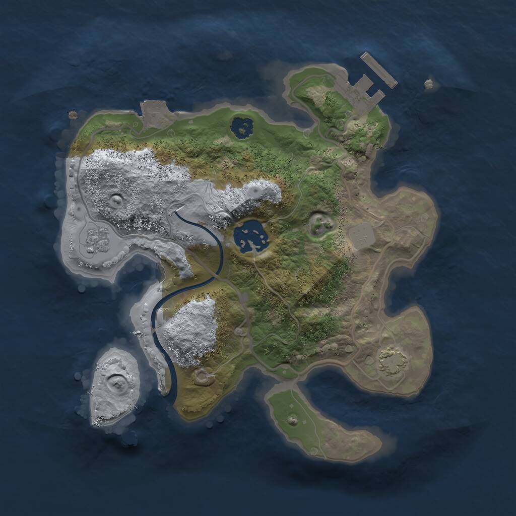 Rust Map: Procedural Map, Size: 2303, Seed: 309761541, 5 Monuments