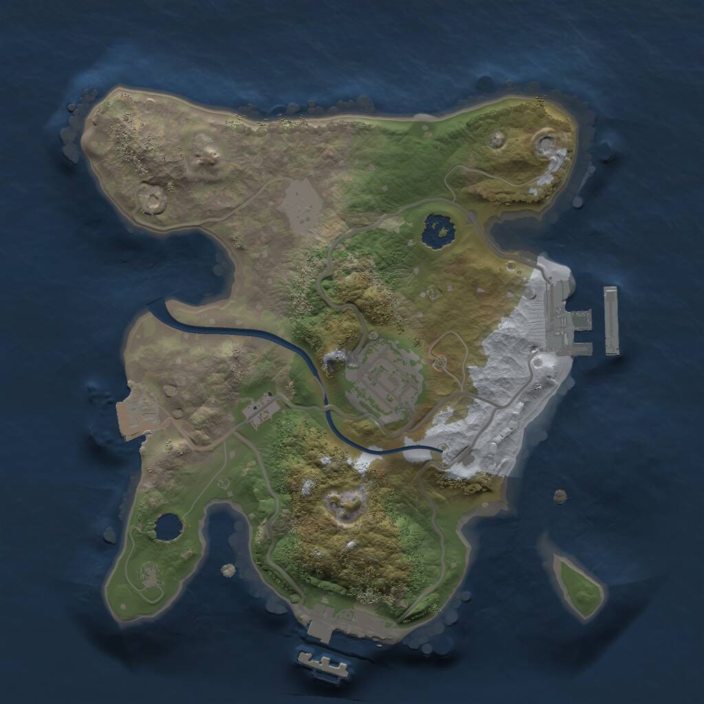 Rust Map: Procedural Map, Size: 2068, Seed: 492944891, 4 Monuments