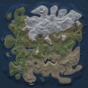 Thumbnail Rust Map: Procedural Map, Size: 4000, Seed: 1350642855, 14 Monuments
