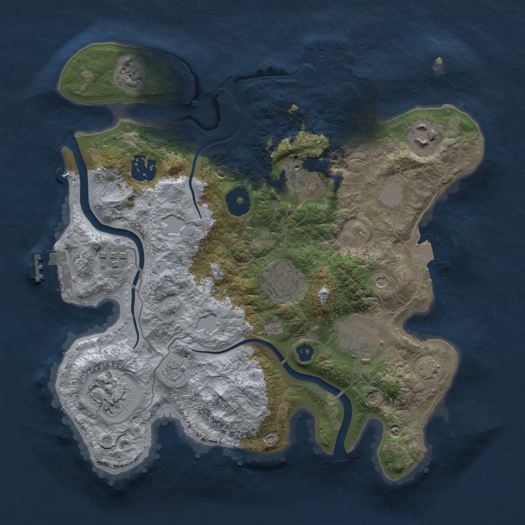 Rust Map: Procedural Map, Size: 3000, Seed: 1338452636, 13 Monuments