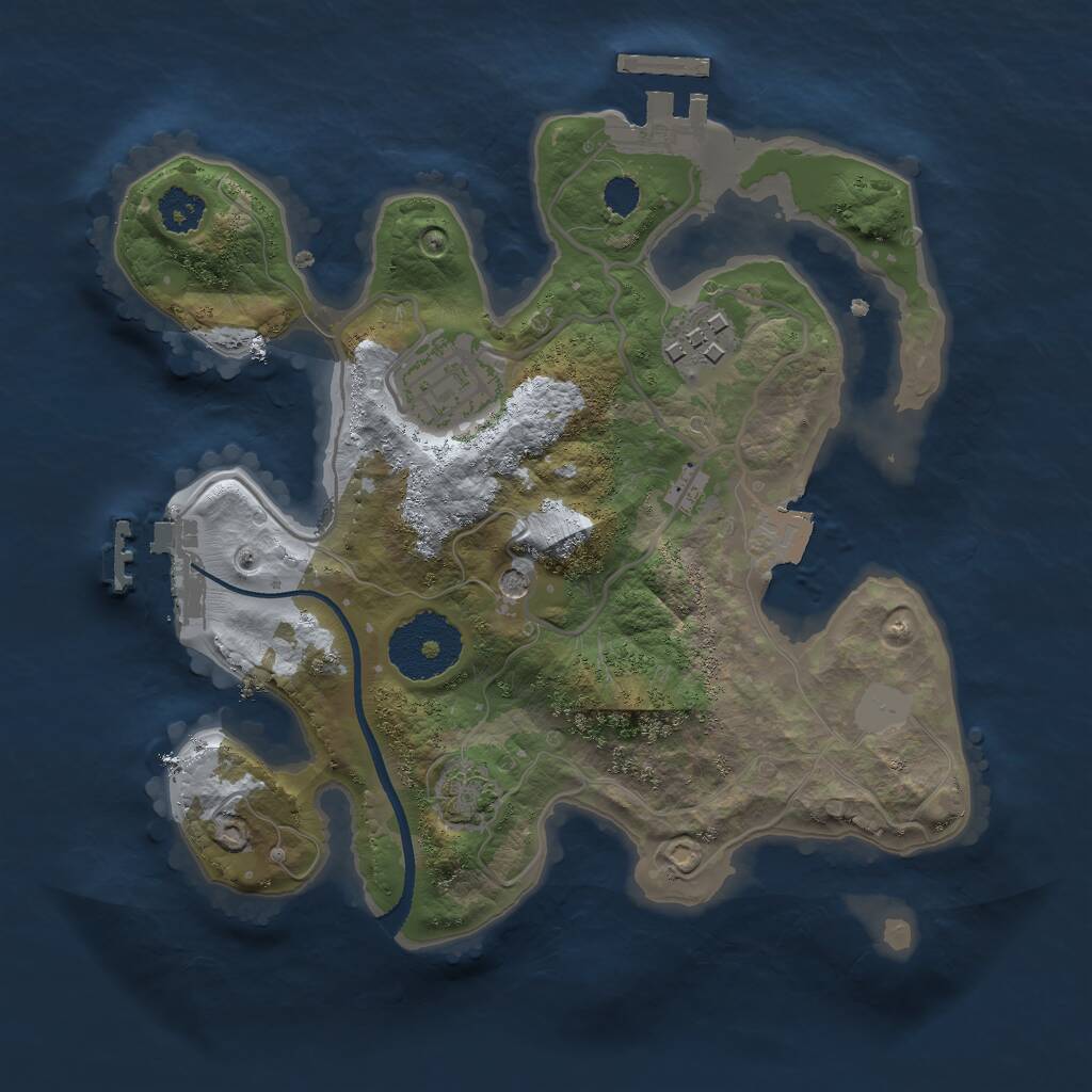 Rust Map: Procedural Map, Size: 2400, Seed: 616783171, 7 Monuments