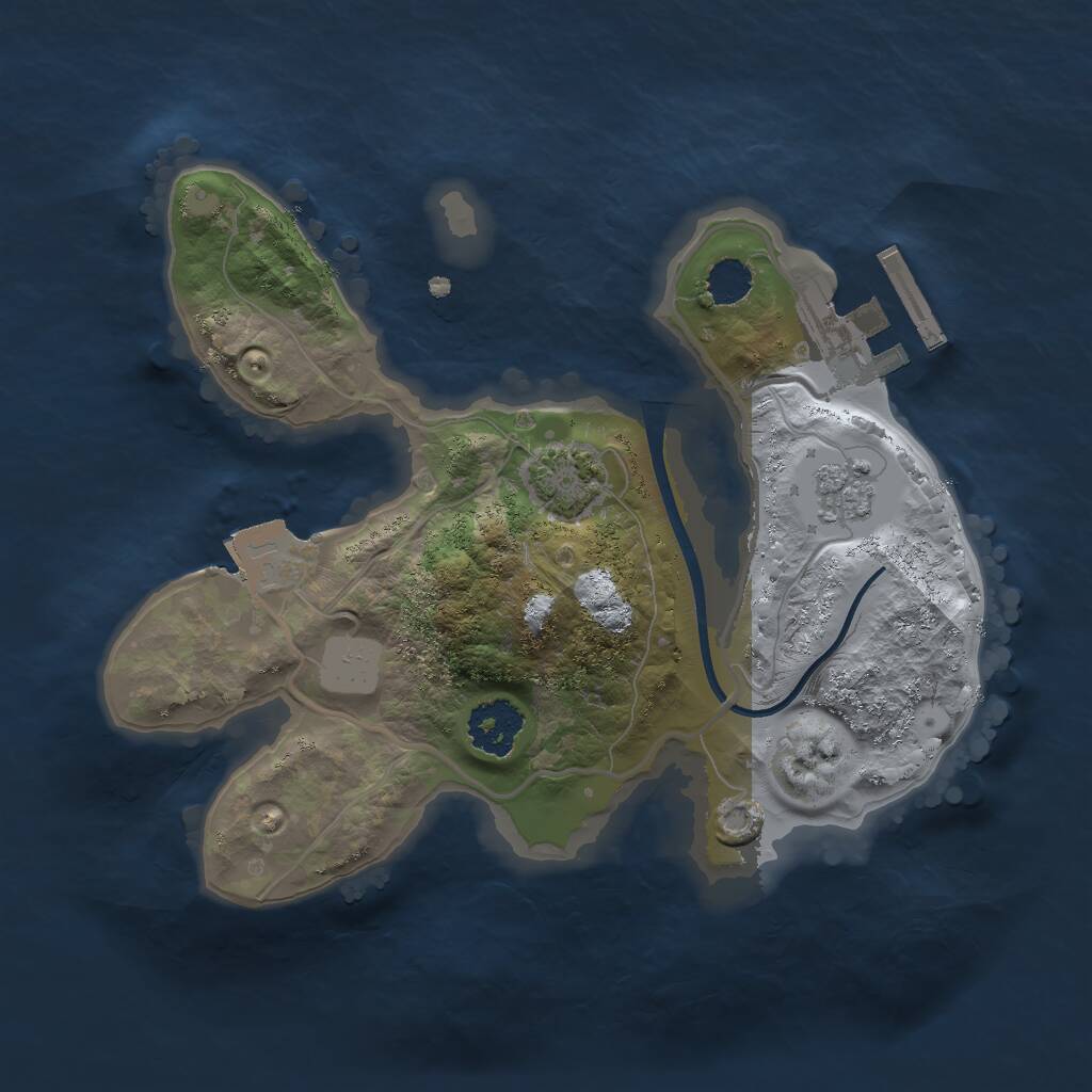 Rust Map: Procedural Map, Size: 2000, Seed: 2029932500, 4 Monuments