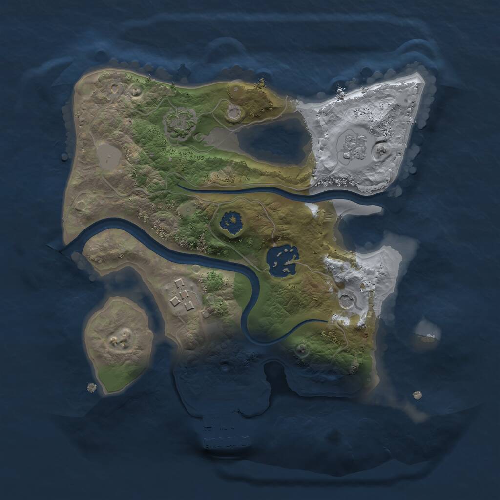 Rust Map: Procedural Map, Size: 2250, Seed: 790604585, 7 Monuments